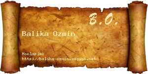 Balika Ozmin névjegykártya